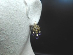 14k drop purple ears view